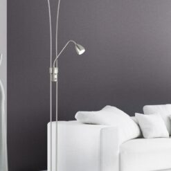 Φωτιστικό Δαπέδου Trio Lighting LED 20W  Νίκελ Ματ Μεταλλικό Dimmable 2000lm 3000K  426410207