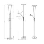 Φωτιστικό Δαπέδου Trio Lighting LED 20W  Ορείχαλκος Ματ Μεταλλικό  Dimmable 2000lm 3000K  426410208