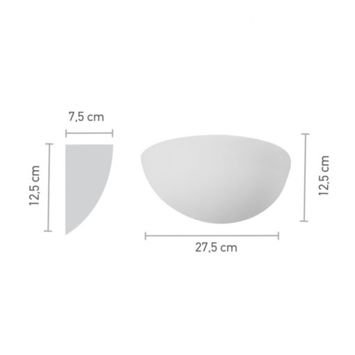 InLight Επιτοίχιο φωτιστικό λευκό από γύψο 1XE14 D:27,5cm (43032)
