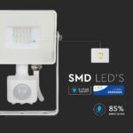 LED Προβολέας με Ανιχνευτή Κίνησης 10W V-TAC Samsung Chip Λευκός IP65 Θερμό Λευκό 3000K – 433