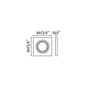 Faro Barcelona RADÓN SQ Τετράγωνο, Χωνευτό Φωτιστικό Οροφής, Μαύρου Χρώματος – 43406