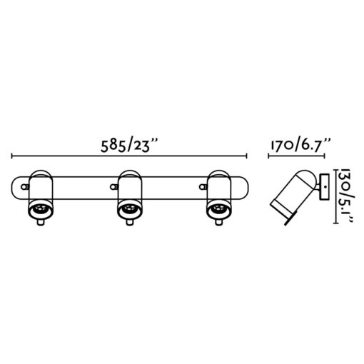 ORLEANS BLACK WALL LAMP 3L FARO – 43527