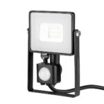 LED Προβολέας με Ανιχνευτή Κίνησης 10W V-TAC Samsung Chip Μαύρος IP65 Θερμό Λευκό 3000K – 436
