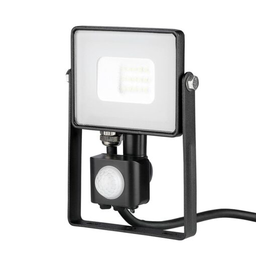 LED Προβολέας με Ανιχνευτή Κίνησης 10W V-TAC Samsung Chip Μαύρος IP65 Θερμό Λευκό 3000K – 436
