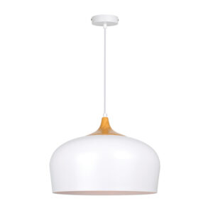 InLight Κρεμαστό φωτιστικό από λευκό μέταλλο και ξύλο (4387-WH)