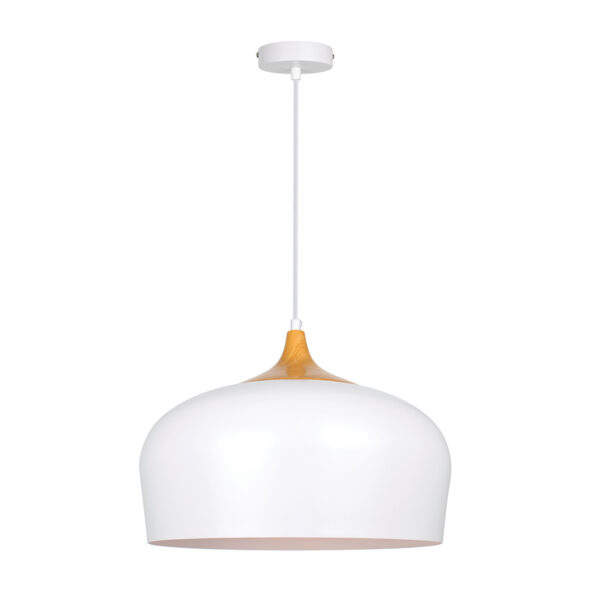 InLight Κρεμαστό φωτιστικό από λευκό μέταλλο και ξύλο (4387-WH)