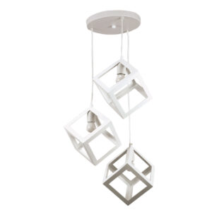 InLight Κρεμαστό φωτιστικό από λευκό μέταλλο (4400-3-WH-ΡΟΖΕΤΑ)