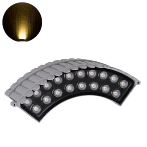 GloboStar® TREELIGHT-JINA 90690 Κυρτή Μπάρα Φωτισμού Wall Washer με Αντιθαμβωτική Γρίλια Ειδική για Φυτά – Δέντρα LED 18W 1620lm 10° DC 24V Αδιάβροχο IP67 L29 x W11 x H10.5cm Θερμό Λευκό 3000K – Γκρι – 3 Years Warranty
