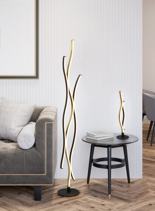 Φωτιστικό Δαπέδου Trio Lighting BLAZE , 28W · 3250lm, 2300+3000+4000K Ορείχαλκος Ματ Μεταλλικό, Λειτουργία μνήμης, Step Dimmable  – 441210308