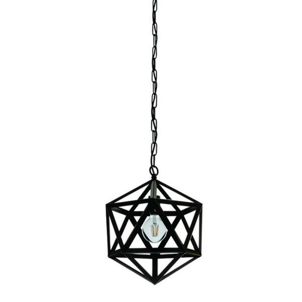 InLight Κρεμαστό φωτιστικό από μαύρο μέταλλο 1XE27 D:30cm (4418-BL)