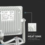 LED Προβολέας 20W V-TAC PRO Samsung Chip Μαύρος 100° 1600lm Λευκός Αδιάβροχος IP65 Φυσικό Λευκό 4000K – 443