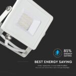 LED Προβολέας 20W V-TAC PRO Samsung Chip Μαύρος 100° 1600lm Λευκός Αδιάβροχος IP65 Φυσικό Λευκό 4000K – 443