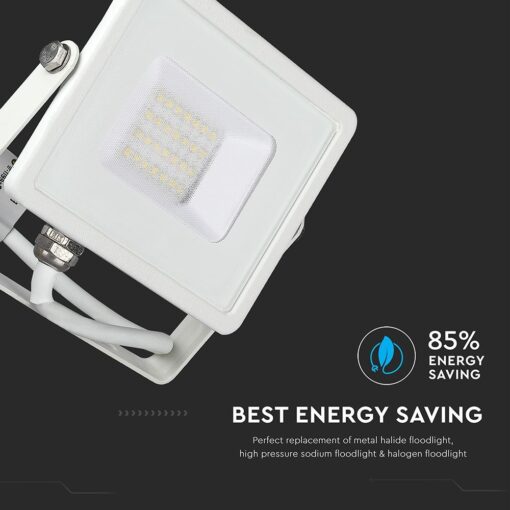 LED Προβολέας 20W V-TAC PRO Samsung Chip Μαύρος 100° 1600lm Λευκός Αδιάβροχος IP65 Φυσικό Λευκό 4000K – 443
