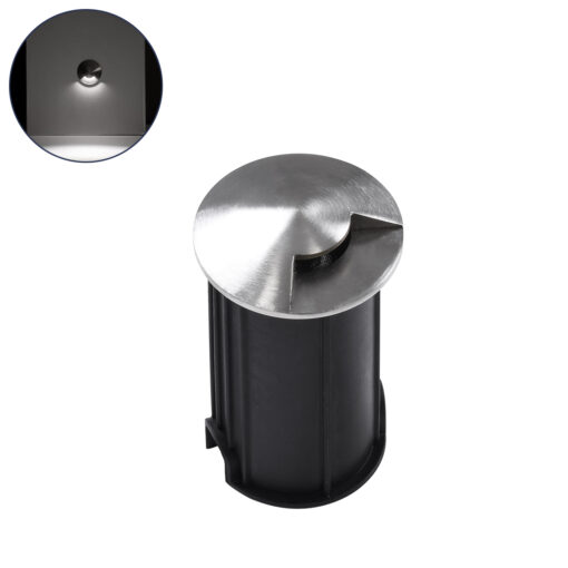 GloboStar® UNDERGROUND-RENA 90661 Χωνευτό Φωτιστικό Σποτ Δαπέδου One Sided LED 1W 115lm 30° DC 24V Αδιάβροχο IP68 Φ5 x Υ9cm Φυσικό Λευκό 4500K – Ανοξείδωτο Ατσάλι – 3 Χρόνια Εγγύηση