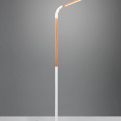 Φωτιστικό Δαπέδου NORRIS Trio Lighting LED 11W 1400lm 3000K Step Dimmable Λευκό Ματ & Ξύλο – 445210131