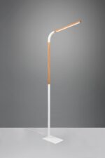 Φωτιστικό Δαπέδου NORRIS Trio Lighting LED 11W 1400lm 3000K Step Dimmable Λευκό Ματ & Ξύλο – 445210131