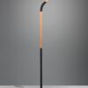 Φωτιστικό Δαπέδου NORRIS Trio Lighting LED 11W 1400lm 3000K Step Dimmable Μαύρο Ματ & Ξύλο – 445210132