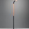 Φωτιστικό Δαπέδου NORRIS Trio Lighting LED 11W 1400lm 3000K Step Dimmable Μαύρο Ματ & Ξύλο – 445210132