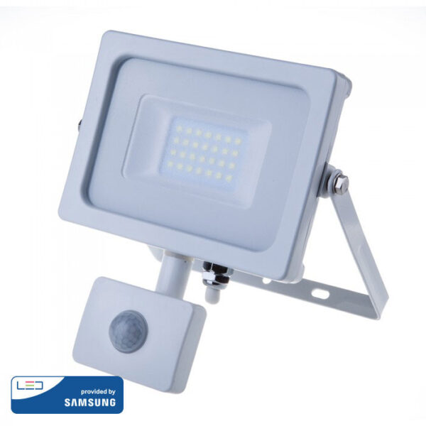 LED Προβολέας με Ανιχνευτή Κίνησης 20W V-TAC Samsung Chip Λευκός IP65 Ψυχρό Λευκό 6400K – 450