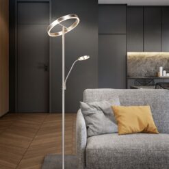 Φωτιστικό Δαπέδου Νίκελ Ματ WILLIS LED 44W 5150lm CCT Dimmable Trio Lighting – 449510207