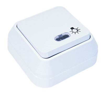 ΙΡ20 ΜΠΟΥΤΟΝ+ΦΩΣ ΕΞΩΤΕΡ. ΛΕΥΚΟ MAKEL – 45124