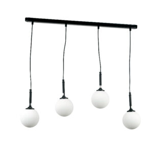 InLight Κρεμαστό φωτιστικό από μαύρο μέταλλο και λευκή οπαλίνα (4514-4 ΡΑΓΑ)