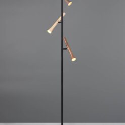 Φωτιστικό Δαπέδου Μαύρο με 3 Σποτ Καφέ-Fawn-Τaupe Fiato Trio Lighting LED 9W CCT 1200lm Dimmable – 452010317