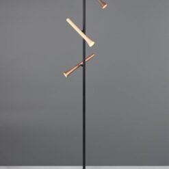 Φωτιστικό Δαπέδου Μαύρο με 3 Σποτ Καφέ-Fawn-Τaupe Fiato Trio Lighting LED 9W CCT 1200lm Dimmable – 452010317