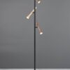 Φωτιστικό Δαπέδου Μαύρο με 3 Σποτ Καφέ-Fawn-Τaupe Fiato Trio Lighting LED 9W CCT 1200lm Dimmable – 452010317