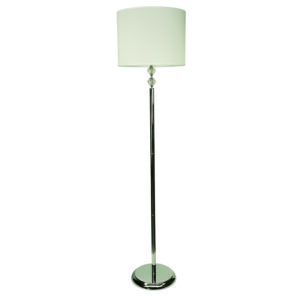 InLight Επιδαπέδιο φωτιστικό από χρώμιο μέταλλο κρύσταλλο και υφασμάτινο καπέλο (45360-Χρώμιο)