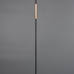 Φωτιστικό Δαπέδου Μαύρο+Ξύλο με Φιμέ Γυαλί CELESTE LED 15W 1750lm Dimmable Αφής 3000K Trio Lighting – 454910132