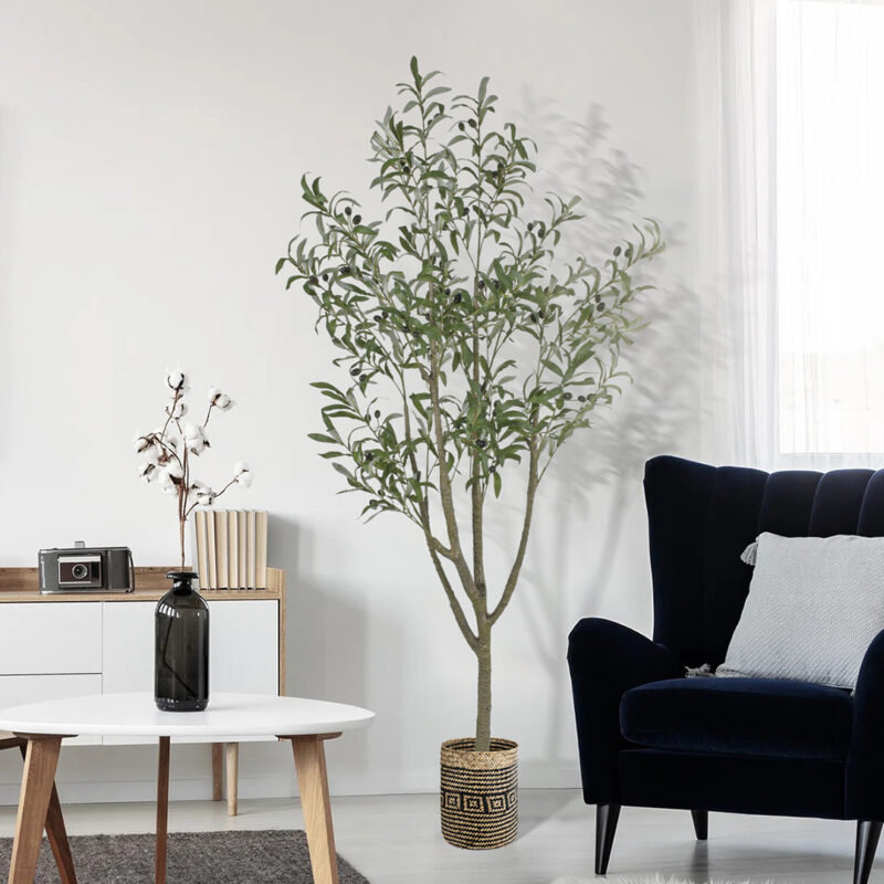 GloboStar® Artificial Garden INDIANA 20585 Διακοσμητικό Πλεκτό Καλάθι – Κασπώ Γλάστρα – Flower Pot Καφέ με Μαύρο Φ19.5 x Υ26cm