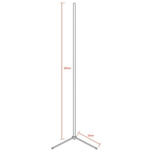 Μοντέρνο Minimal Επιδαπέδιο Μαύρο Φωτιστικό 200cm LED 40 Watt με Ασύρματο Χειριστήριο 2.4G RF & Dimmer RGBW+WW Πολύχρωμο – Ψυχρό – Ημέρας – Θερμό GloboStar ALIEN Design GLOBO-200-9