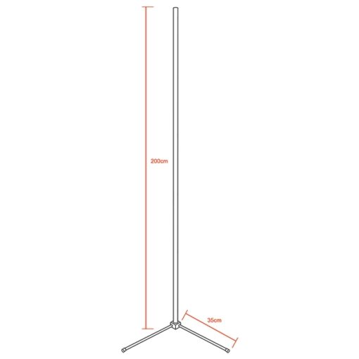 Μοντέρνο Minimal Επιδαπέδιο Μαύρο Φωτιστικό 200cm LED 40 Watt με Ασύρματο Χειριστήριο 2.4G RF & Dimmer RGBW+WW Πολύχρωμο – Ψυχρό – Ημέρας – Θερμό GloboStar ALIEN Design GLOBO-200-9