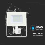 LED Προβολέας με Ανιχνευτή Κίνησης 30W V-TAC Samsung Chip Λευκός IP65 Φυσικό Λευκό 4000K – 458