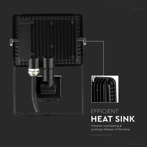 LED Προβολέας με Ανιχνευτή Κίνησης 30W V-TAC PRO Samsung Chip 100° 2400lm Μαύρος IP65 Θερμό Λευκό 3000K – 460