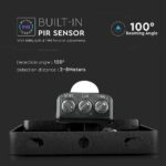 LED Προβολέας με Ανιχνευτή Κίνησης 30W V-TAC PRO Samsung Chip 100° 2400lm Μαύρος IP65 Θερμό Λευκό 3000K – 460