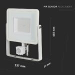 LED Προβολέας με Ανιχνευτή Κίνησης 50W V-TAC PRO Samsung Chip 100° 4000lm Λευκός IP65 Θερμό Λευκό 3000K – 466