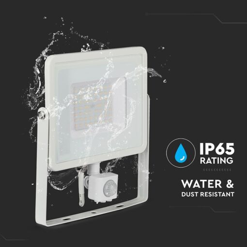 LED Προβολέας με Ανιχνευτή Κίνησης 50W V-TAC PRO Samsung Chip 100° 4000lm Λευκός IP65 Θερμό Λευκό 3000K – 466