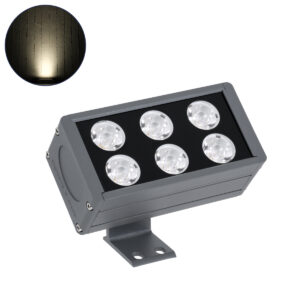 GloboStar® FLOOD-DANY 90376 Προβολέας Wall Washer για Φωτισμό Κτιρίων LED 24W 2280lm 5° DC 24V Αδιάβροχο IP65 Μ16 x Π9.5 x Υ7.5cm Φυσικό Λευκό 4500K – Γκρι Ανθρακί – 3 Χρόνια Εγγύηση