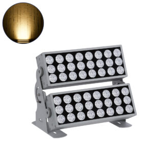GloboStar® FLOOD-ZENA 90220 Προβολέας Wall Washer για Φωτισμό Κτιρίων LED 120W 10800lm 3° DC 24V Αδιάβροχο IP65 L38 x W30.5 x H24cm Θερμό Λευκό 2700K – Ασημί – 3 Years Warranty