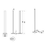 Φωτιστικό Δαπέδου Trio Lighting LED 15W  Μαύρο Μεταλλικό Step Dimmable 1450lm 3000K  474410179