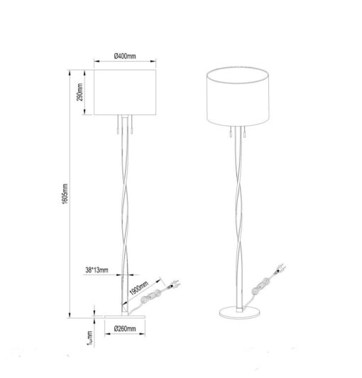 Φωτιστικό Δαπέδου Trio Lighting LED 7W  Χρυσό Μεταλλικό 600lm 3000K  475310379
