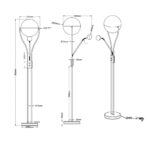 Φωτιστικό Δαπέδου Trio Lighting LED 22W  Χρώμιο Μεταλλικό Dimmable 2000lm 3000K  478310206