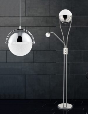 Φωτιστικό Δαπέδου Trio Lighting LED 22W  Χρώμιο Μεταλλικό Dimmable 2000lm 3000K  478310206