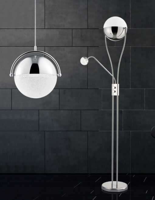 Φωτιστικό Δαπέδου Trio Lighting LED 22W  Χρώμιο Μεταλλικό Dimmable 2000lm 3000K  478310206