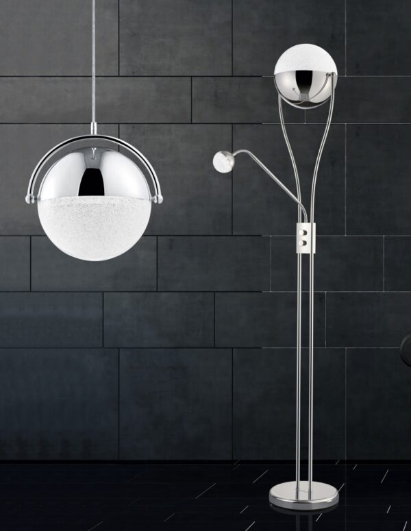 Φωτιστικό Δαπέδου Trio Lighting LED 22W  Χρώμιο Μεταλλικό Dimmable 2000lm 3000K  478310206