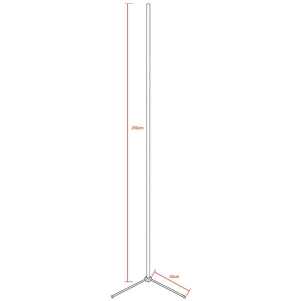 Μοντέρνο Minimal Επιδαπέδιο Μαύρο Φωτιστικό 250cm LED 40 Watt με Ασύρματο Χειριστήριο Αφής 2.4G RF & Dimmer CCT – Ψυχρό – Ημέρας – Θερμό GloboStar ALIEN Design GLOBO-250-10