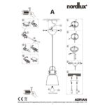 Nordlux Adrian 16 Κρεμαστό Ανθρακί E27  Μεταλλικό/Πλαστικό –  48783003