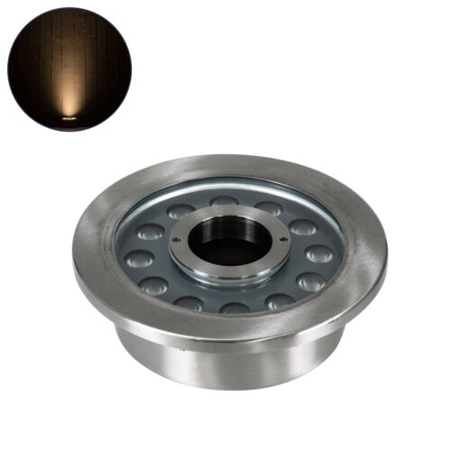 GloboStar® UNDERWATER-DENIS 90438 Υποβρύχιο Χωνευτό Φωτιστικό Σποτ Ειδικό για Σιντριβάνια – Πισίνες – Τζακούζι LED 12W 1080lm 30° DC 24V Αδιάβροχο IP68 Φ19.5 x Υ7.5cm Θερμό Λευκό 2700K – Ανοξείδωτο Ατσάλι SS304 – 3 Years Warranty